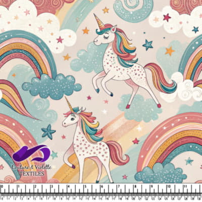 Whimsical Unicorns and Rainbows Pattern