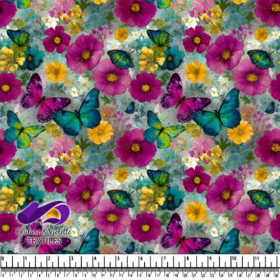 Vibrant Butterflies and Blossoms Pattern