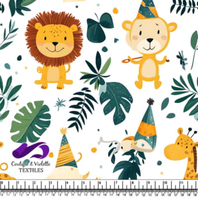 Motif de Fête avec des Animaux de la Jungle Adorables
