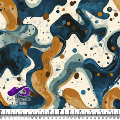 Abstract Fluid Art Pattern in Blue and Brown