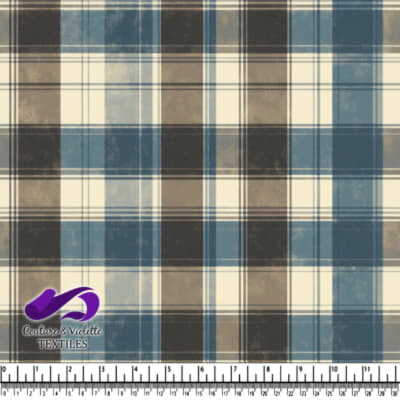 Faded Blue and Brown Plaid Pattern