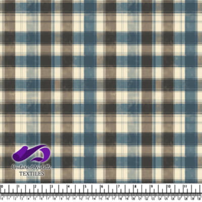 Faded Blue and Brown Plaid Pattern
