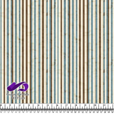 Blue and Brown Vertical Striped Fabric