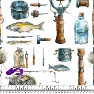 Vintage Fishing Gear Pattern