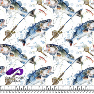 Fishing Rod and Big Fish Pattern