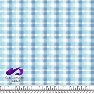 Light Blue Plaid Cotton Fabric Pattern