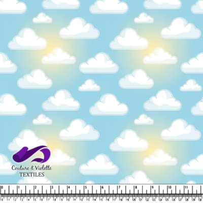 Douceur du Ciel Bleu avec Nuages Blancs