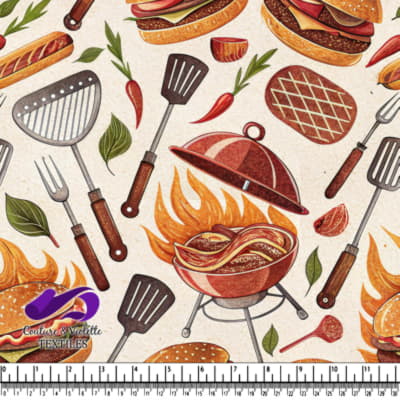 Motif de Gril et de Burger de Barbecue