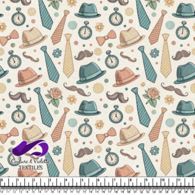 Motif Vintage de Chapeaux, Cravates et Moustaches