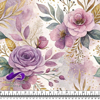 Soft Purple and Gold Floral Pattern