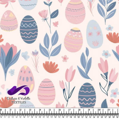 Pastel Easter Eggs and Spring Flowers Pattern
