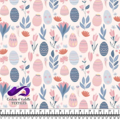 Pastel Easter Eggs and Spring Flowers Pattern