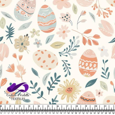 Pastel Easter Eggs and Spring Flowers Pattern