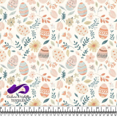 Pastel Easter Eggs and Spring Flowers Pattern