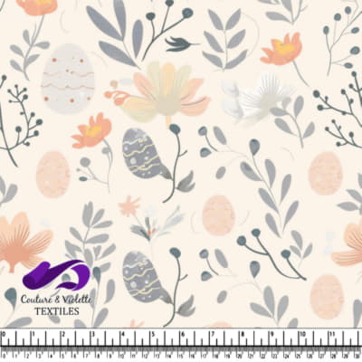 Motif Floral et Œuf de Pâques