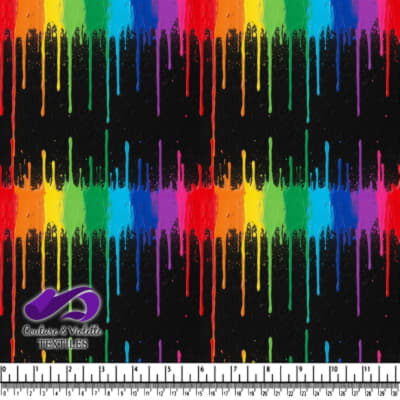 Gouttes de Peinture Arc-en-Ciel sur Fond Noir