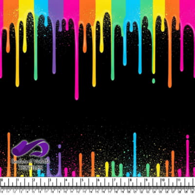 Gouttes de Peinture Colorées sur Fond Noir