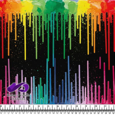 Gouttes de Peinture Arc-en-Ciel sur Fond Noir