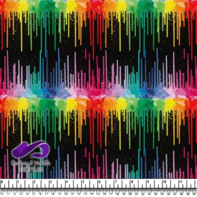 Gouttes de Peinture Arc-en-Ciel sur Fond Noir