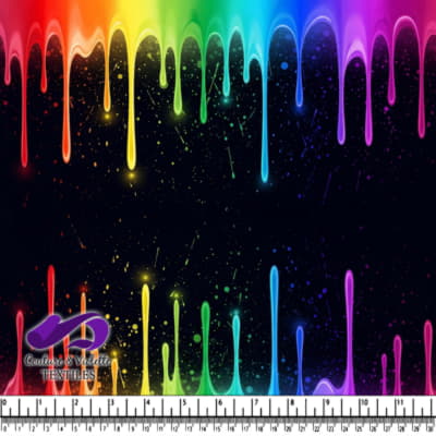 Peinture Couleur Arc-en-ciel Coulante sur Fond Noir