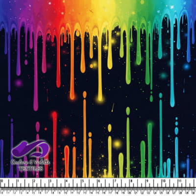 Gouttes Arc-en-Ciel Vibrantes sur Fond Noir