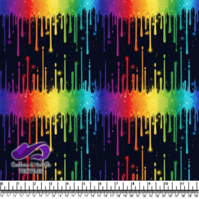 Gouttes Arc-en-Ciel Vibrantes sur Fond Noir