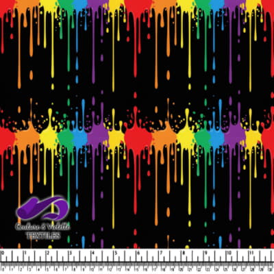 Gouttes de Peinture Arc-en-Ciel sur Fond Noir