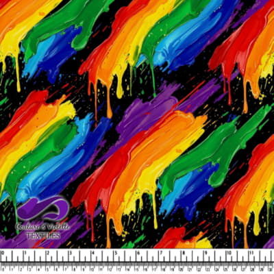 Traînées de Peinture Arc-en-Ciel sur Fond Noir