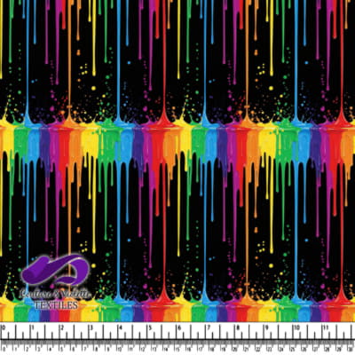 Gouttes de Peinture Arc-en-Ciel sur Fond Noir