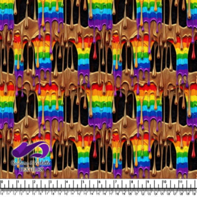 Motif de Gouttes d'Or et Arc-en-Ciel Fondant