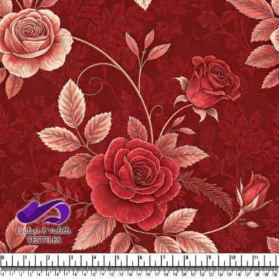 Motif Floral Vintage de Roses Rouges