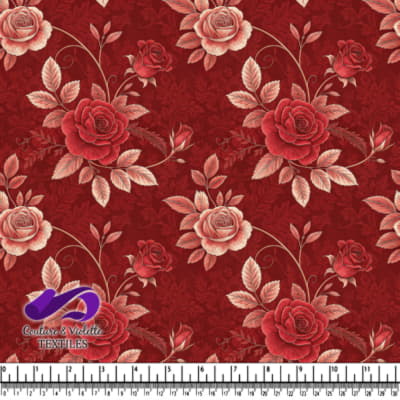 Motif Floral Vintage de Roses Rouges
