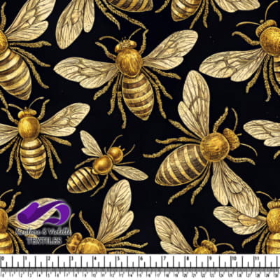 Abeilles dorées sur fond noir