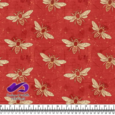 Abeilles Vintage sur Fond Rouge