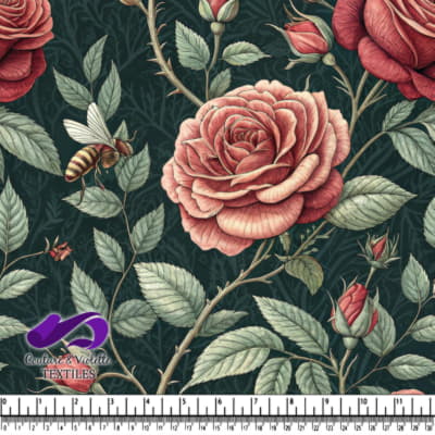 Jardin de Roses Vintage avec Abeilles