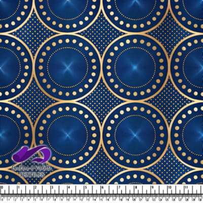 Élégant Motif Circulaire Bleu et Or