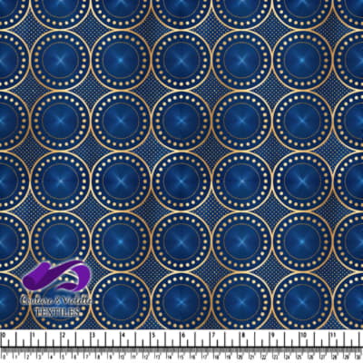Élégant Motif Circulaire Bleu et Or