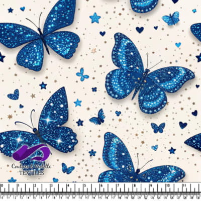 Motif de Papillons Étoilés Bleus