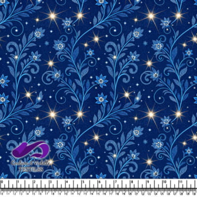 Motif Galactique Floral Blu