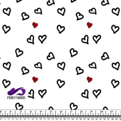 Amour - Hearts on white backrougne