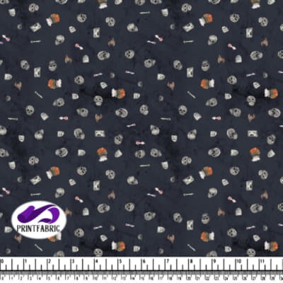 Halloween - Crâne et tombe sur fond bleu après minuit