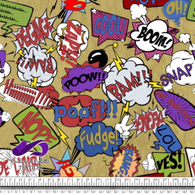 Comic book - Bulles de discours Fudge sur fond jaune