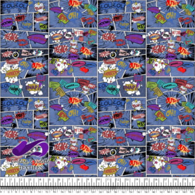 Comic book - Histoire en Mots Colorés sur un Fond Bleu