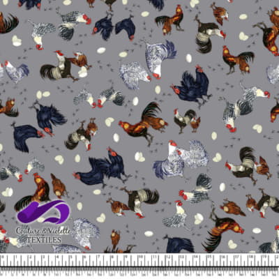 Coqs et Poules - Volaille sur Fond de Pierre Ciselée