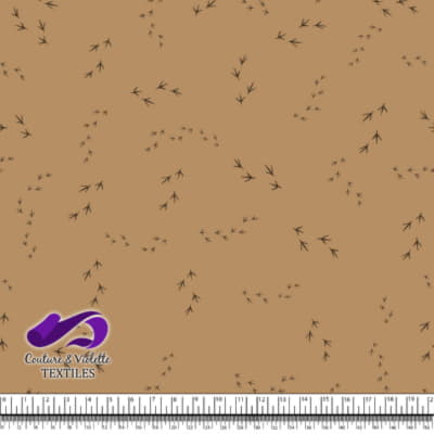 Coqs et poules - Empreinte sur fond de café glacé