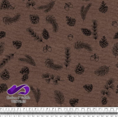 Conifères sur Fond Marron