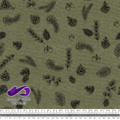 Conifères sur Fond Olive