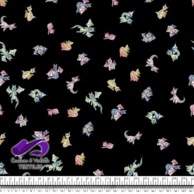 Dragons - Cute dragons on Black background