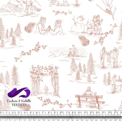 Toile de Jouy - Hiver - Dusty rose