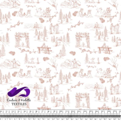 Toile de Jouy - Hiver - Dusty rose